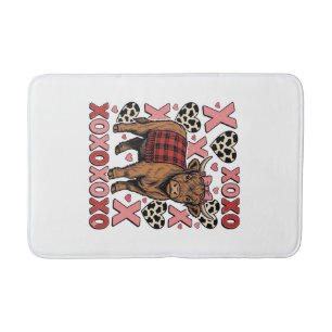 Schattige Hoogland Koe XOXO Valentijn Retro T-shir Badmat