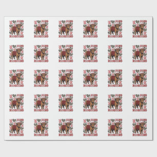 Schattige Hoogland Koe XOXO Valentijn Vintage T-sh Cadeaupapier