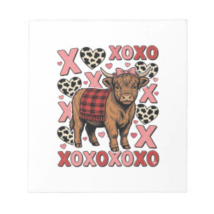 Schattige Hoogland Koe XOXO Valentijn Vintage T-sh Notitieblok