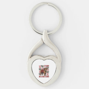 Schattige Hoogland Koe XOXO Valentijns Retro T-shi Sleutelhanger