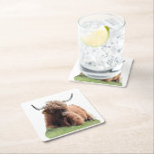 Schattige Hoogland Moo Koe Rustieke Schotse Veefok Kartonnen Onderzetters (Insitu)