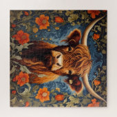 Schattige Hooglanden Koe William Morris Geïnspiree Legpuzzel (Horizontaal)