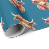 Schattige Hooglandkoe. Cadeaupapier (Rol Hoek)