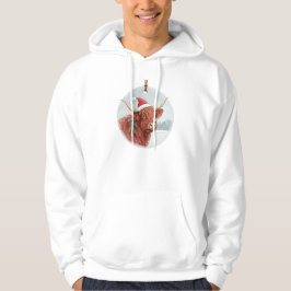 Schattige Hooglandkoe in Kerstmannenhendri Hoodie