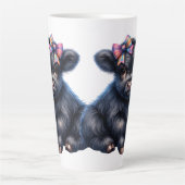 Schattige Hooglandkoe Latte Mok (Voorkant)