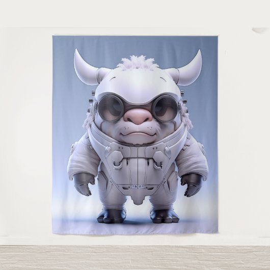 Schattige hoornvormig teken wandkleed (Voorkant)