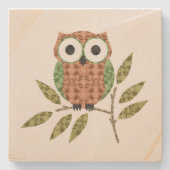 Schattige Hoot Owl Stone Onderzetter (Voorkant)