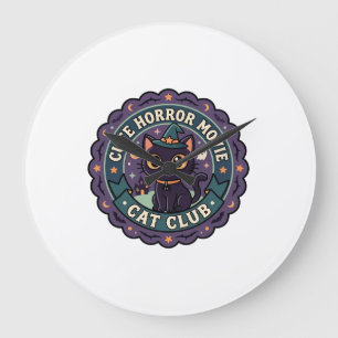 Schattige Horrorfilm Kat Schattige Kat T-Shirt Ont Grote Klok