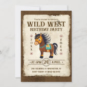 Schattige Horse Wild West Pony Verjaardagsfeest Ui Kaart (Voorkant)
