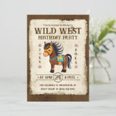 Schattige Horse Wild West Pony Verjaardagsfeest Ui Kaart (Staand voorkant)
