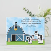 Schattige Horses and Barn Boys Baby shower Uitnodi Kaart (Staand voorkant)