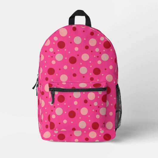 Schattige Hot Pink Girly Dot Bedrukte Rugzak (Voorkant)