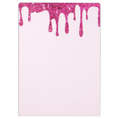 Schattige hot pink glitter monogram klembord (Achterkant)