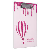 Schattige hot pink glitter monogram klembord (Rechts)