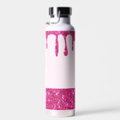 Schattige hot pink glitter monogram waterfles (Rechts)