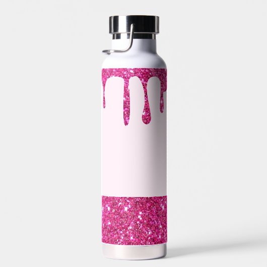 Schattige hot pink glitter monogram waterfles (Rechts)