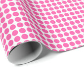 Schattige Hot Pink Polka Dots Pattern Cadeaupapier (Rol Hoek)