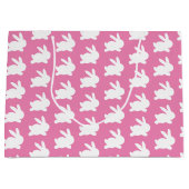 Schattige Hot Pink Rabbit Pattern Groot Cadeauzakje (Voorkant)