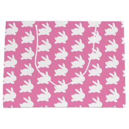 Schattige Hot Pink Rabbit Pattern Groot Cadeauzakje