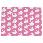 Schattige Hot Pink Rabbit Pattern Groot Cadeauzakje (Achterkant)