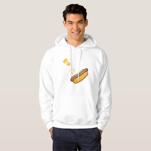 Schattige Hotdog & Mosterd Fles Hoodie (Voorkant volledig)