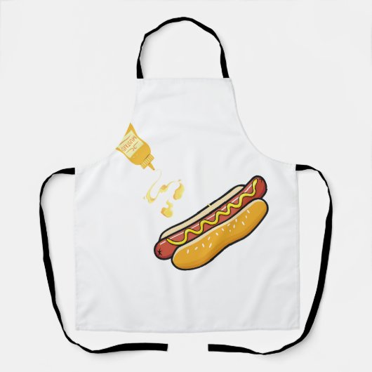 Schattige Hotdog & Mosterd Fles Schort (Voorkant)