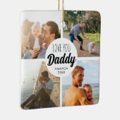 Schattige hou je 'papa' aangepaste fotocollage keramisch ornament (Rechts)
