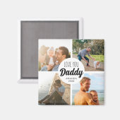 Schattige hou je 'papa' aangepaste fotocollage magneet (Voorkant / Achterkant)