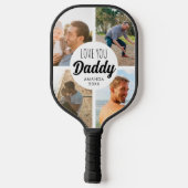 Schattige hou je 'papa' aangepaste fotocollage pickleball paddle (Achterkant)