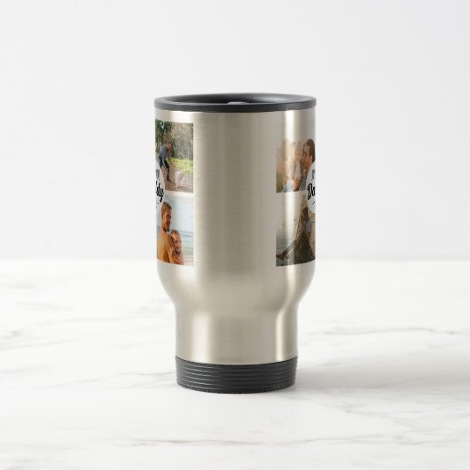 Schattige hou je 'papa' aangepaste fotocollage reisbeker (Center)