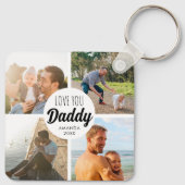 Schattige hou je 'papa' aangepaste fotocollage sleutelhanger (Achterkant)