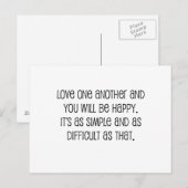 Schattige, "hou van elkaar" bruiloft citaat briefkaart (Voorkant / Achterkant)