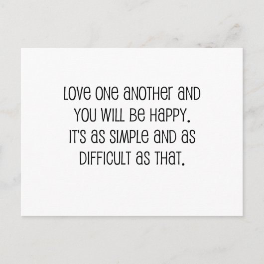 Schattige, "hou van elkaar" bruiloft citaat briefkaart (Voorkant)