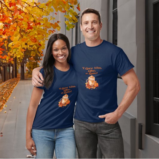 Schattige "hou van je, zoals, een latte" vriendje t-shirt