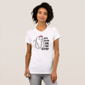 Schattige Houd Kalm & Liefde Katten T-shirt (Voorkant volledig)