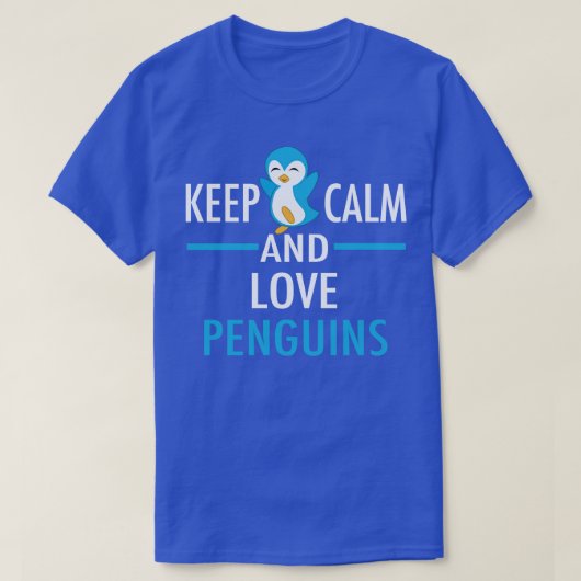 Schattige Houd Kalm Liefde Pinguïns T-shirt (Design voorkant)