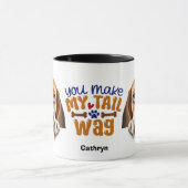 Schattige Hound Dog Je maakt mijn staart wag Mok (Midden)