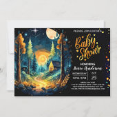 Schattige hout in het Bossen Baby shower Kaart (Voorkant)