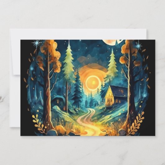 Schattige hout in het Bossen Baby shower Kaart (Achterkant)