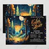 Schattige hout in het Bossen Baby shower Kaart (Voorkant / Achterkant)