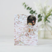 Schattige houten japans pop briefkaart (Staand voorkant)