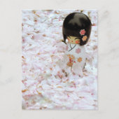Schattige houten japans pop briefkaart (Voorkant)