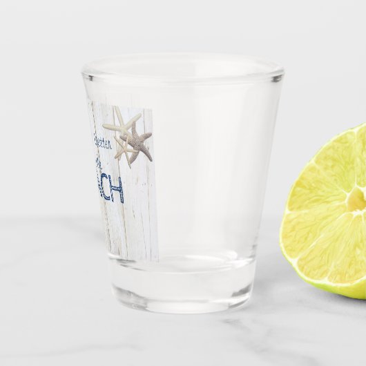 Schattige houtextuur, Starfish Shot Glas (Rechts)