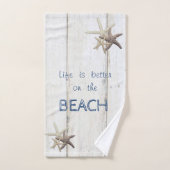 Schattige houtextuur, Starfish, strand Bad Handdoek (Handdoek)