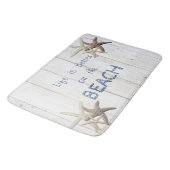 Schattige houtextuur, Starfish, strand Badmat (Gekanteld)