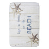 Schattige houtextuur, Starfish, strand Badmat (Voorkant Verticaal)