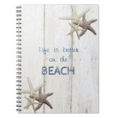 Schattige houtextuur, Starfish, strand Notitieboek (Voorkant)