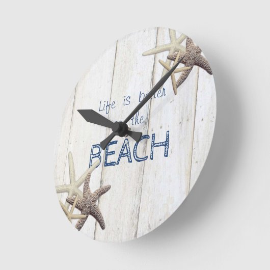 Schattige houtextuur, Starfish, strand Ronde Klok (Hoek)