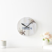 Schattige houtextuur, Starfish, strand Ronde Klok (Huis)