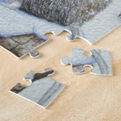 schattige houthaaien wintersneeuwscène in wild legpuzzel (Zijkant)